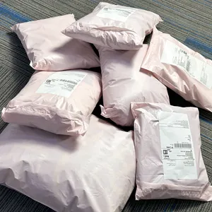 Vendas online de compras, envio postal de poliéster rosa reciclado à prova d'água, roupas auto-selagáveis, envelopes expressos à prova de rasgos, sacolas personalizadas para envio