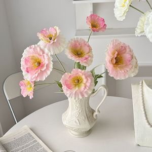 Pavots artificiels en soie, haute simulation, réutilisables, pour décoration de mariage, arrangement de table à la maison, accessoires photo - Product Image 2