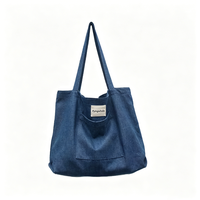 Sac fourre-tout décontracté surdimensionné avec étiquette personnalisée à coudre, idéal pour étudiants, école, pique-nique en plein air, week-end, marché de rue et courses.