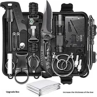 Kit de survie léger 17 en 1 de la marque Tomitomo pour le camping en plein air, la pêche et la chasse