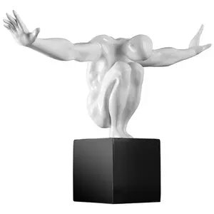 Costom创意当代抽象工艺品客厅装饰树脂人物游泳雕像运动员潜水员艺术雕塑