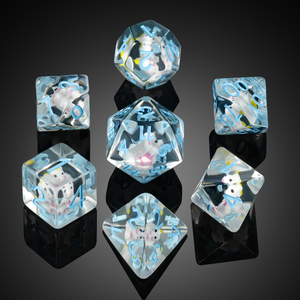 Ensemble de dés personnalisés DND 7 pièces avec dés en résine carrés de 16 mm à thème animal pour les jeux de rôle et de D&D - Product Image 5