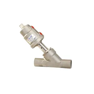 2/2 way welding stainless steel pneumatic angle seat valve