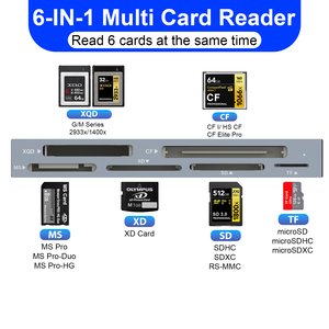 Hot bán tốc độ cao nhôm 10Gbps XQD <span class=keywords><strong>CF</strong></span> XD MS SD TF thẻ 6 trong 1 đầu đọc thẻ - Product Image 4