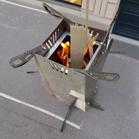 Poêle à bois pliable portable, type Rocket Stove, pour le camping en plein air, les pique-niques, la pêche, les voyages, la cuisine en voiture