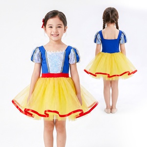 Vestido Tutú de <span class=keywords><strong>Ballet</strong></span> de Nieve AL-P058 para Niñas, Disfraz de Princesa con Lentejuelas Azules y Amarillas, Ropa para Fiestas Infantiles y Actuaciones Escénicas - Product Image 1