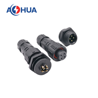 Cadre d'éclairage 4 broches montage sur panneau prise mâle 5A assemblage prise femelle M16 IP68 connecteur étanche câblage 20AWG connecteur de câble