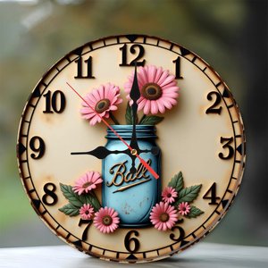 Round Wooden Wall <b>Clock</b> 25Cm Silent Quartz Home Decor Living Room Bedroom <b>Clock</b> - Product Image 2