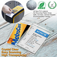 Vente en gros pas cher Porte-cartes vertical en plastique PVC transparent Porte-passeport PVC en plastique souple Porte-badge porte-cartes d'identité
