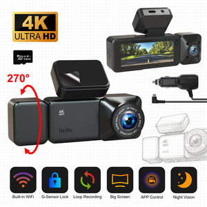 Cámara para Coche de 3 Canales con Video 4K, Visión Nocturna Superior, Grabación con 3 Lentes, Caja Negra para Coche, DVR para Coche, Sensor G, GPS, Cámara para Coche - Product Image 1