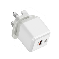 Chargeur Cube 20W avec Prise UK 3 Broches, Vente en Gros, Chargeur de Téléphone Portable USB A+C Double Port PD à Charge Rapide pour iPhone 18