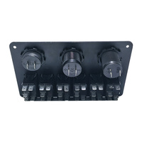 Panel aluminium saklar Rocker perahu laut, Voltmeter tampilan Digital 12V dan soket Slot USB untuk kendaraan truk Rv mobil perahu