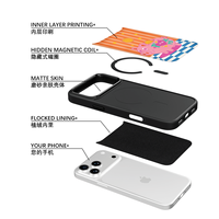 Coque de téléphone AG Feeling Black Edge avec motif cochon porte-bonheur doré pour iPhone 17, 17 Pro Max, 16 Pro, 15, 15 Pro Max, 15 Pro, 14 Pro Max – Coque magnétique