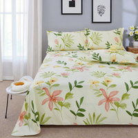 Penjualan laris sarung bantal datar bersirkulasi motif bunga tanaman Set tiga potong ukuran King katun 100% untuk rumah sakit