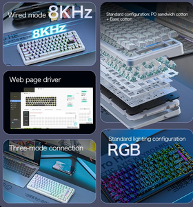 ATTACK <span class=keywords><strong>SHARK</strong></span> X82PRO HE Clavier de jeu à interrupteur magnétique 8KHz Actionnement réglable Batterie 5000mAh Clavier sans fil tri-mode - Product Image 3