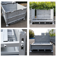 Caisse de transport OEM pliable en acier robuste pour entrepôt, conception pliable, boîte de rangement pour marchandises et équipements de stockage
