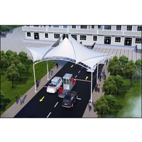 Kits de carport en acier Q235 avec structure d'ombrage de voiture de toit en polycarbonate pvc pvc pvc