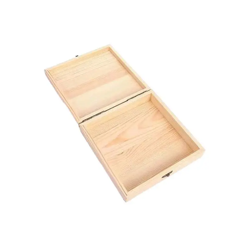 Wooden Cigar Storage Box Wooden Clamshell Packaging Box Retro Lock Simple Pine Box