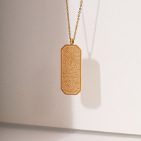Collier Rune élément arabe plaqué or 18 carats Collier unisexe en acier inoxydable Collier plaqué argent durable Fêtes Fiançailles