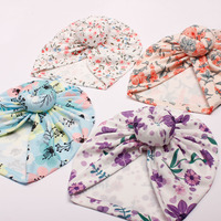 Nuevo sombrero floral para niños, tocado indio de bebé Donut impreso, sombrero de turbante para bebé