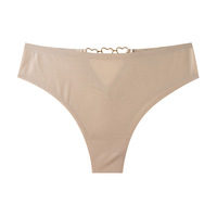 Sous-vêtements en soie sans couture pour femmes, culottes string sexy, tangas creux, anneau en forme de cœur, lingerie string confortable 0682