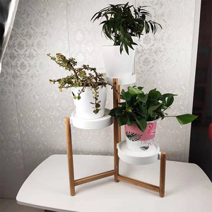 Estante de flores de pie multicapa de madera de bambú para <span class=keywords><strong>apartamento</strong></span> pequeño para Pothos suculento balcón almacenamiento jardinería maceta - Product Image 2