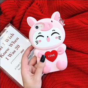 Custodia per telefono 3D Love Cat Cartoon per <span class=keywords><strong>iPhone</strong></span> 14 13 12 11pro X XS Max XR 8 7 Plus 6 <span class=keywords><strong>Cover</strong></span> in Silicone morbido 6SP - Product Image 2