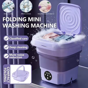 <span class=keywords><strong>Mini</strong></span> Lave-linge Électrique <span class=keywords><strong>Automatique</strong></span> Pliable à Chargement par le Haut avec Lumière Bleue Bactériostatique et Vidange par Gravité pour Usage Extérieur et Hôtelier - Product Image 1