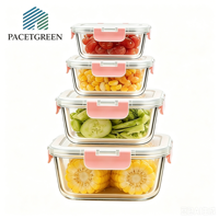 Conteneur en verre polyvalent avec couvercle, boîtes de préparation des repas en verre, boîte de conservation des aliments hermétique pour la planification des repas, les restes, l'utilisation en cuisine