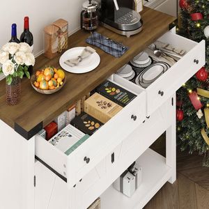 Meilleure Vente - Table <span class=keywords><strong>Console</strong></span> <span class=keywords><strong>de</strong></span> <span class=keywords><strong>Bar</strong></span> à Café Moderne Style Ferme, 2 Tiroirs, 71 Pouces <span class=keywords><strong>de</strong></span> Long, Panneau en Bois, pour Salon et Hôtel - Product Image 4