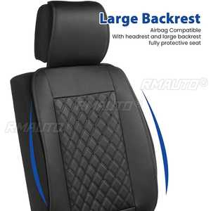 Housses de siège de voiture universelles en cuir PU, protection de coussin avant, tapis de protection de dossier pour l'intérieur des voitures, camions, SUV, fourgonnettes, noir - Product Image 4