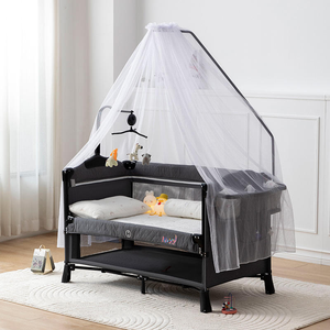 Thiết kế hiện đại đa chức năng có thể gập lại cũi trẻ em với một nắp lưới và một bảng tã mới cũi trẻ em công viên phòng ngủ bệnh viện giường BB - Product Image 3
