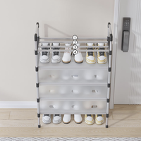 Grand Organisateur de Chaussures Portable en Plastique Durable au Design Moderne, Gain de Place, Meuble de Salon