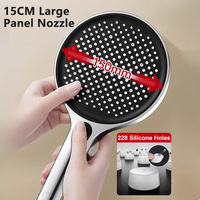 Pommeau de douche de bain à haute pression 4 modes de pulvérisation 15cm grand panneau Massage Anti-obstruction Silicone buse lavage rinçage salle de bain pommeau de douche