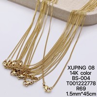 Chaîne de collier XUPING en or 14 carats pour femme, maillons serpent, mode, vente en gros, superposée, usage quotidien, cadeau, fournisseur OEM