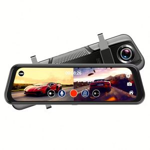 Universal 9,66 pulgadas 4K Pantalla Completa táctil AHD cámara de coche visión nocturna espejo retrovisor cámara de salpicadero con doble lente coche caja negra DVR - Product Image 2