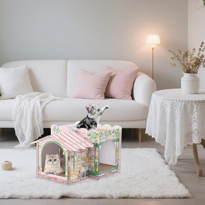 <span class=keywords><strong>Casa</strong></span> para Mascotas <span class=keywords><strong>de</strong></span> Cartón Moderna y Plegable <span class=keywords><strong>de</strong></span> 2 Pisos para Gatos, Conejos, Pájaros y Animales Pequeños - Regalo <span class=keywords><strong>de</strong></span> Navidad y Cumpleaños - Product Image 4