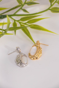 Silver Plated Bohemian Water Drop Irregular Silver Pearl <b>Hoop</b> <b>Earrings</b> Women Party <b>Fashion</b> High Art Style Unique Jewelry - Product Image 5