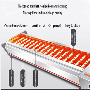 <span class=keywords><strong>Kebab</strong></span> commercial sans fumée fait maison en acier inoxydable gril de barbecue gril de barbecue à gaz intérieur avec gril de barbecue à dessus de ventilateur - Product Image 5