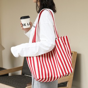 Tùy chỉnh in logo của người phụ nữ sọc vải túi xách bông sọc Shopper Túi Vải Tote Túi - Product Image 5