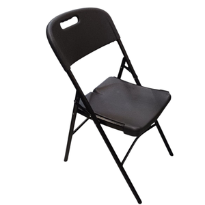 SILLA PLEGABLE DE METAL Y RESINA GRIS - Product Image 1