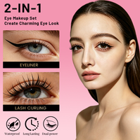 Mascara et eye-liner noirs en marque privée, maquillage pour les yeux 2-en-1, mascara allongeant, longue tenue