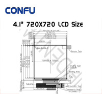 Panel LCD IPS Tianma 4.1 Inci 720x720 Layar Persegi untuk Raspberry Pi AD Board TM041XDHC02