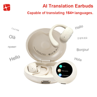 Auriculares Inteligentes con Traductor IA, 164 Idiomas, Traducción en Tiempo Real, Auriculares Inalámbricos de Oreja Abierta, Control Táctil LED para Negocios