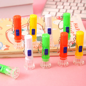 Mini <b>Led</b> <b>Flashlight</b> Plastic Colorful Hand Light Children Toy With Keychain - Product Image 2