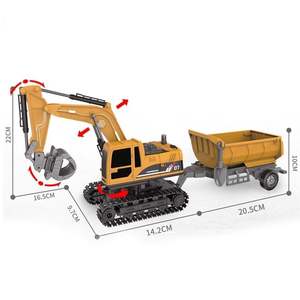 Excavatrice RC 3-en-1 Dwi Dowellin pour enfants, échelle 1:22, véhicule de construction télécommandé en métal 12 canaux, chargeur 360 - Product Image 5