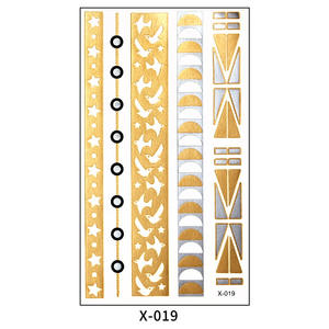 2024 personnalisé en gros européen américain vacances temporaire corps tatouage autocollants étanche bronzant argent transfrontalier métal - Product Image 5