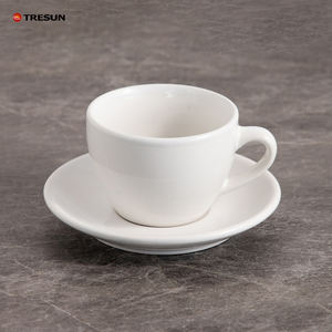 Tasses à cappuccino et expresso en porcelaine blanche émaillée, 80 ml, personnalisables, mini, compatibles lave-vaisselle, écologiques, vente en gros - Product Image 1