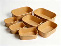 SenAng – Bols à salade jetables en papier kraft, personnalisables, ronds, 500, 750, 1000 ml, pour emporter