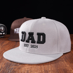 Casquette Dad Cap Snapback Grise Personnalisée Broderie 3D 6 Panneaux Coton Décontractée Pour Hommes Casquette Personnalisable Hip Hop Lettres en Relief - Product Image 5